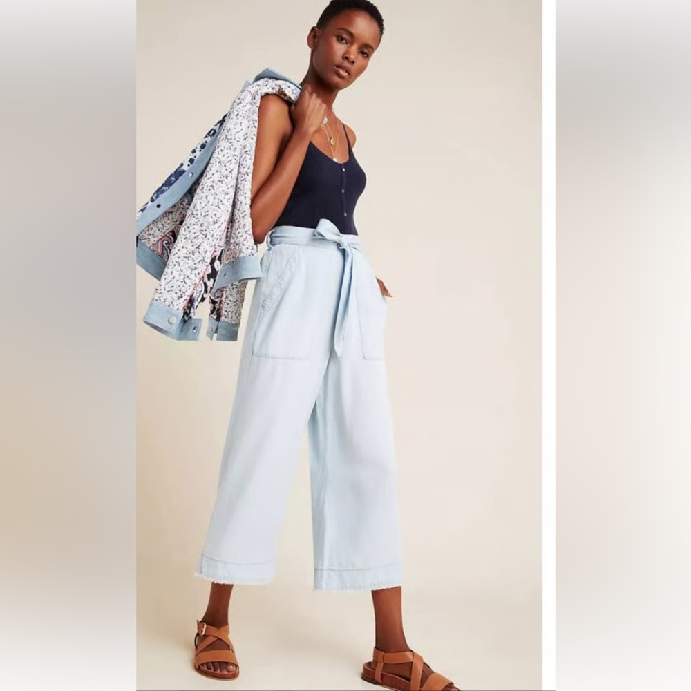 Light Blue Women's Wide-Leg Pants